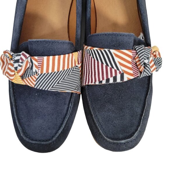 Preppy Nautical Academia Suede Moccasins Comfy Shoes Navy | Size EU 38 or US 8 - Picture 11 of 13